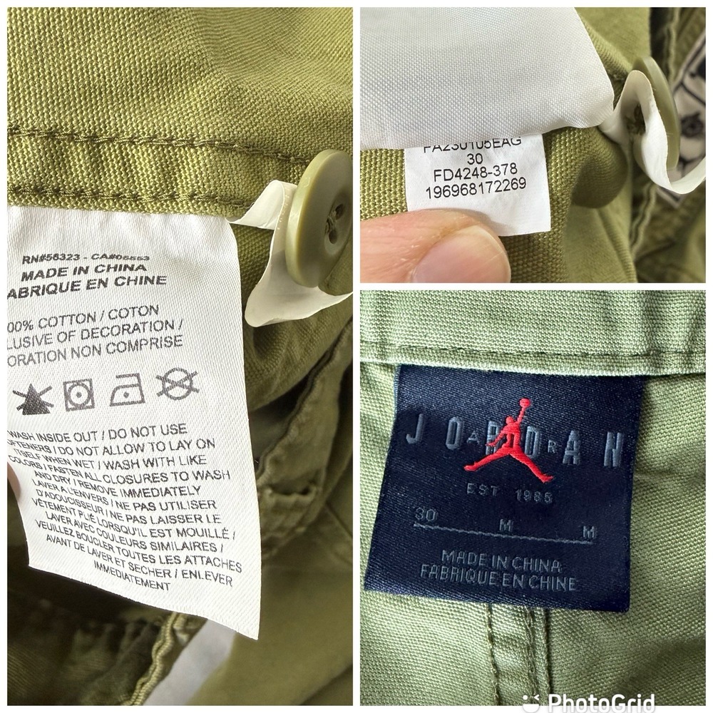 Jordan X Union X Bephies Beauty Green Utility Supply Pants Men's 30 Medium Cargo - Picture 12 of 12
